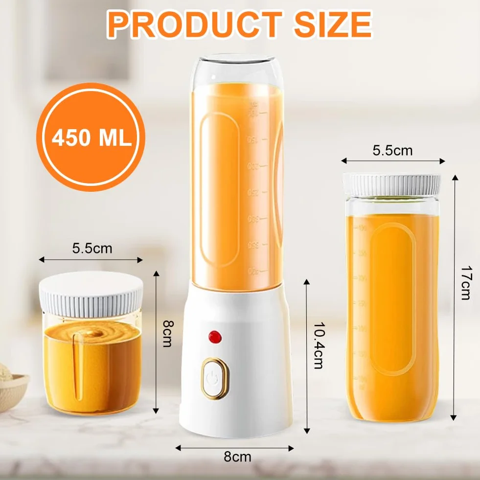 Mixer Portatile Ricaricabile per Smoothie 500 ml 10 Lame USB