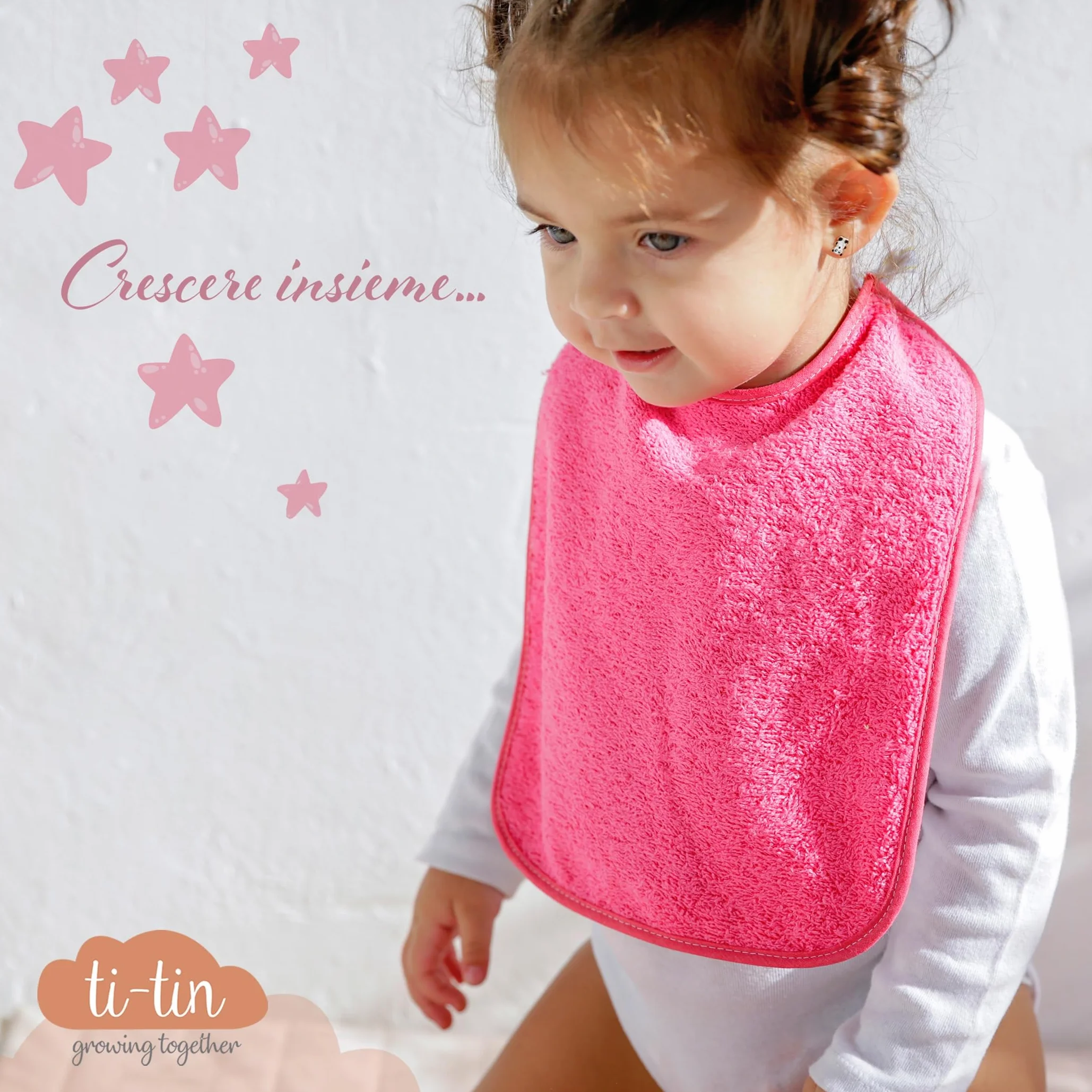 Bavaglini Impermeabili 4 Pezzi 90% Cotone 10% Poliestere 24x31 cm per Bambini 1 Anno