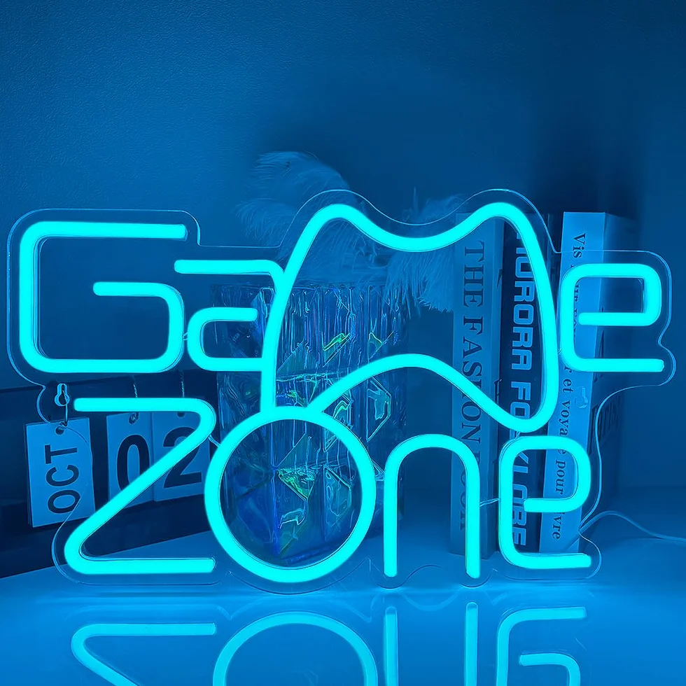 A Dan Game Zone Neon Segno,Game Neon Segno per Gamer Room Decor,Gaming Signs per Teen Boys Room Decor con USB Alimentato per Game Room,Camera da letto,Segni Led Regali