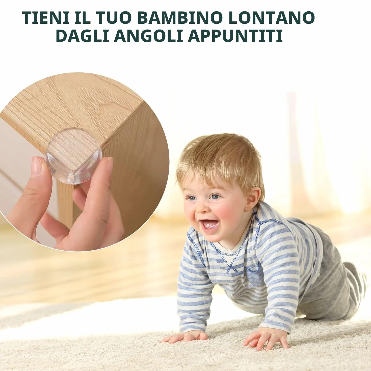 Paraspigoli Bambini 20 Pezzi Trasparenti Angolari in Gomma, Kit Sicurezza Casa
