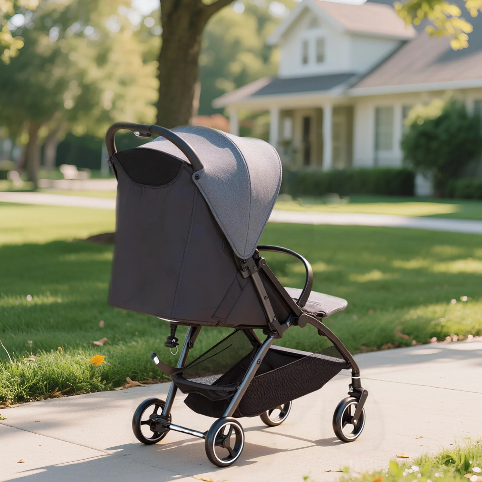 AIYAPLAY Passeggino Leggero Pieghevole 6,3kg per Bambini 0-3 Anni, Fino a 15 kg, Grigio