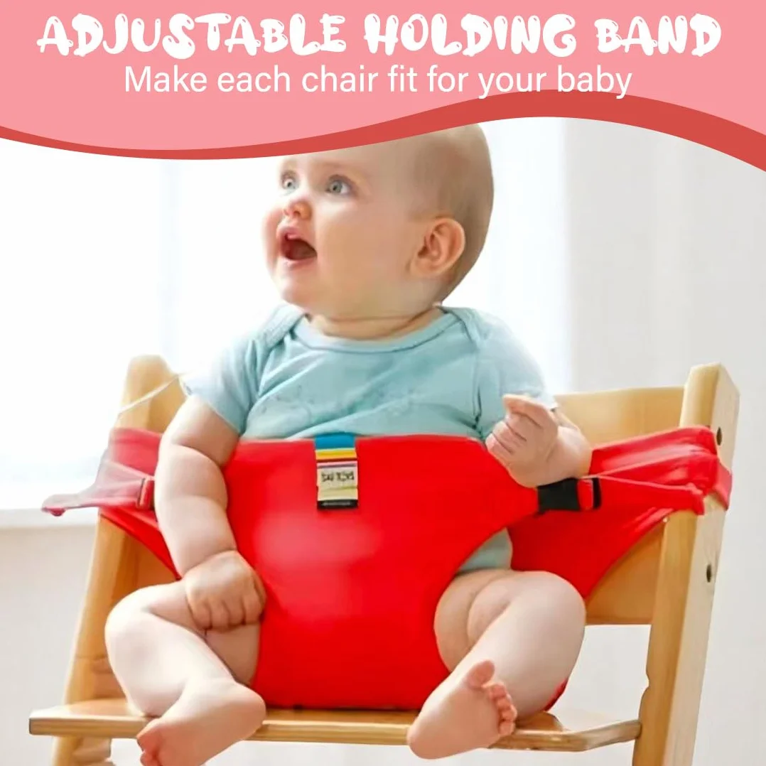 Cinturino di Sicurezza Universale per Seggiolone Pappa, Seggiolini Sicurezza Bambini con Cinghie, Rosso