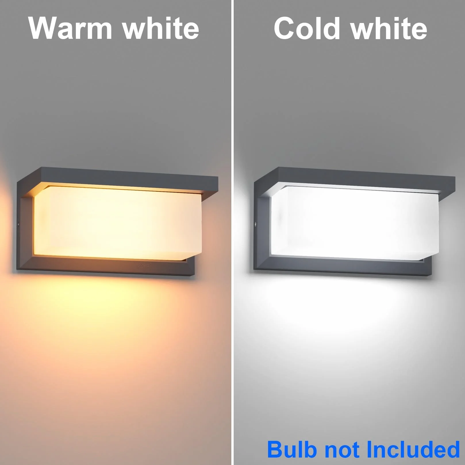 Klighten 2 lampade da parete per esterni, attacco E27, IP65, potenza massima 60 W, lampade da parete adatte per interni ed esterni, terrazza, antracite (senza lampadina)