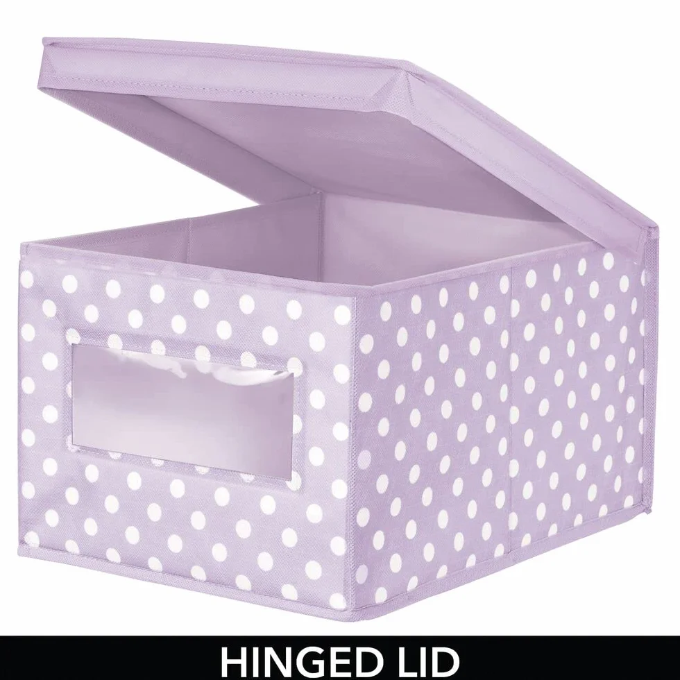 mDesign Set di 6 contenitori in tessuto – Scatola impilabile per riporre vestiti o scarpe – Viola