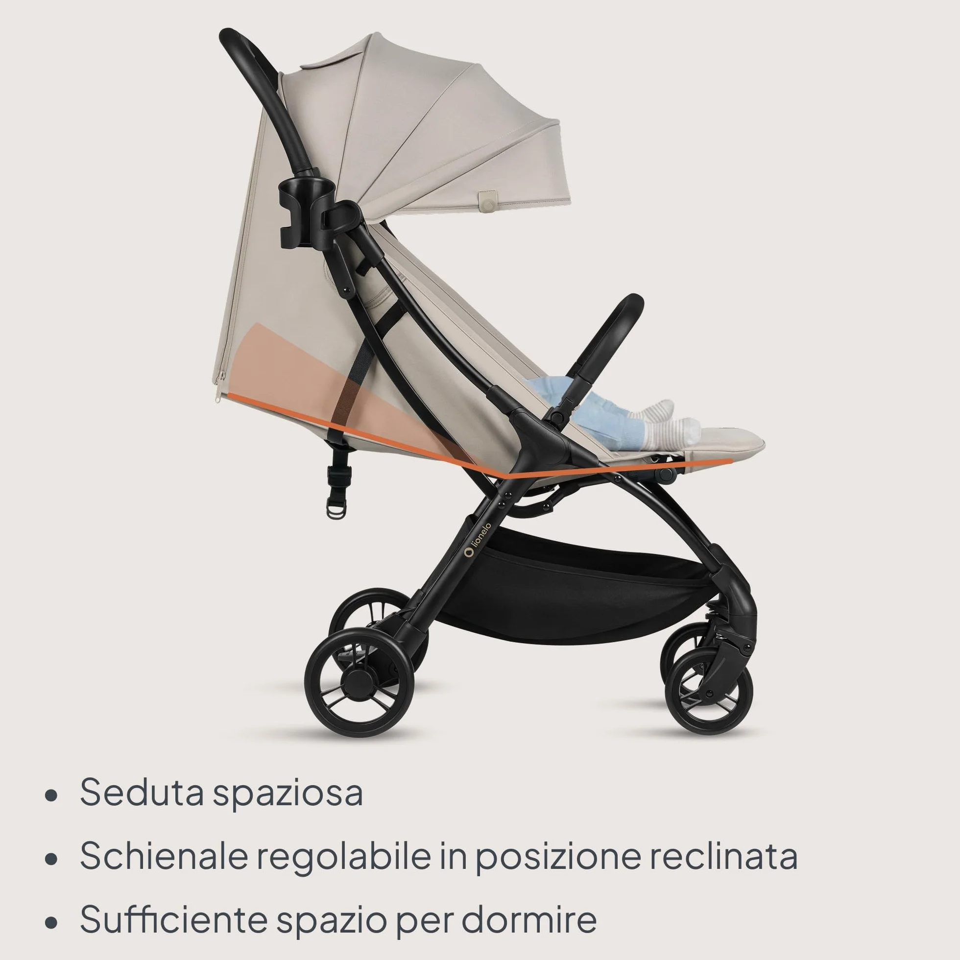 Lionelo AGIA Passeggino Compatto Pieghevole fino a 22 kg 4 anni
