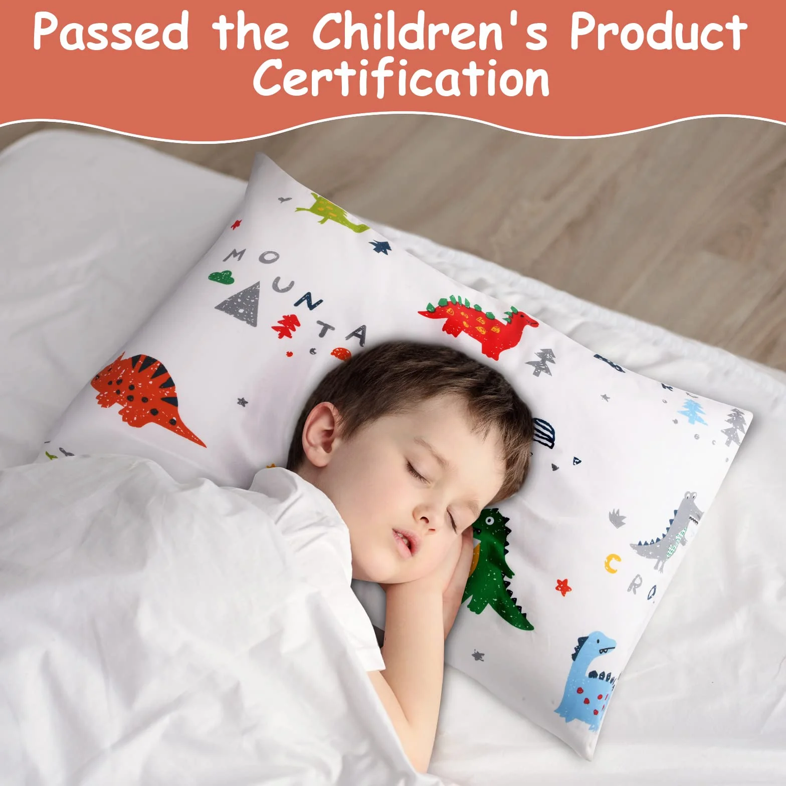 Vicloon Federa per Cuscini per Bambini 2 Pezzi 40x60 cm 100% Cotone Modello Dinosauro