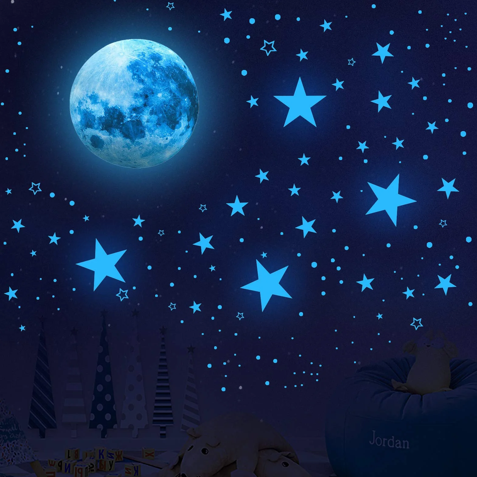 Stelle Fluorescenti Adesive Soffitto Luminoso Adesivi Muro 498PCS Decorazioni Cameretta