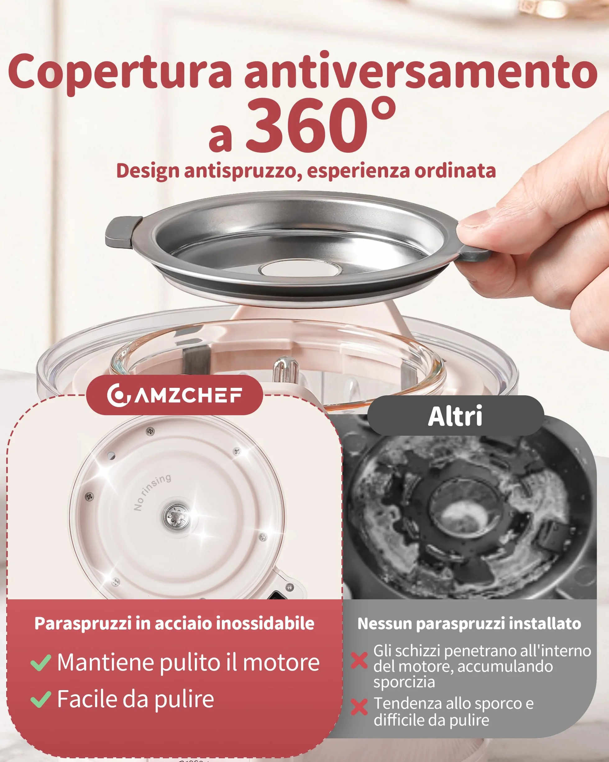 AMZCHEF Cuocipappa 6-in-1 Vaporiera & Frullatore Baby Food Processor BPA-Free Touch Screen