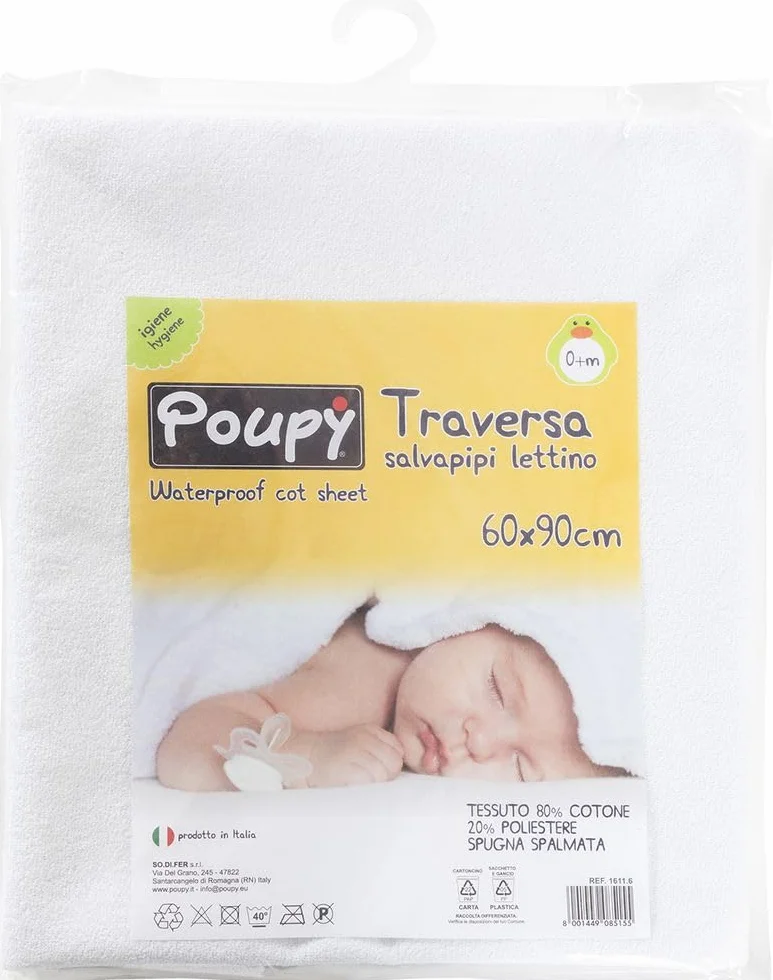 Poupy Traversa salvapipì per lettino neonati cotone PVC