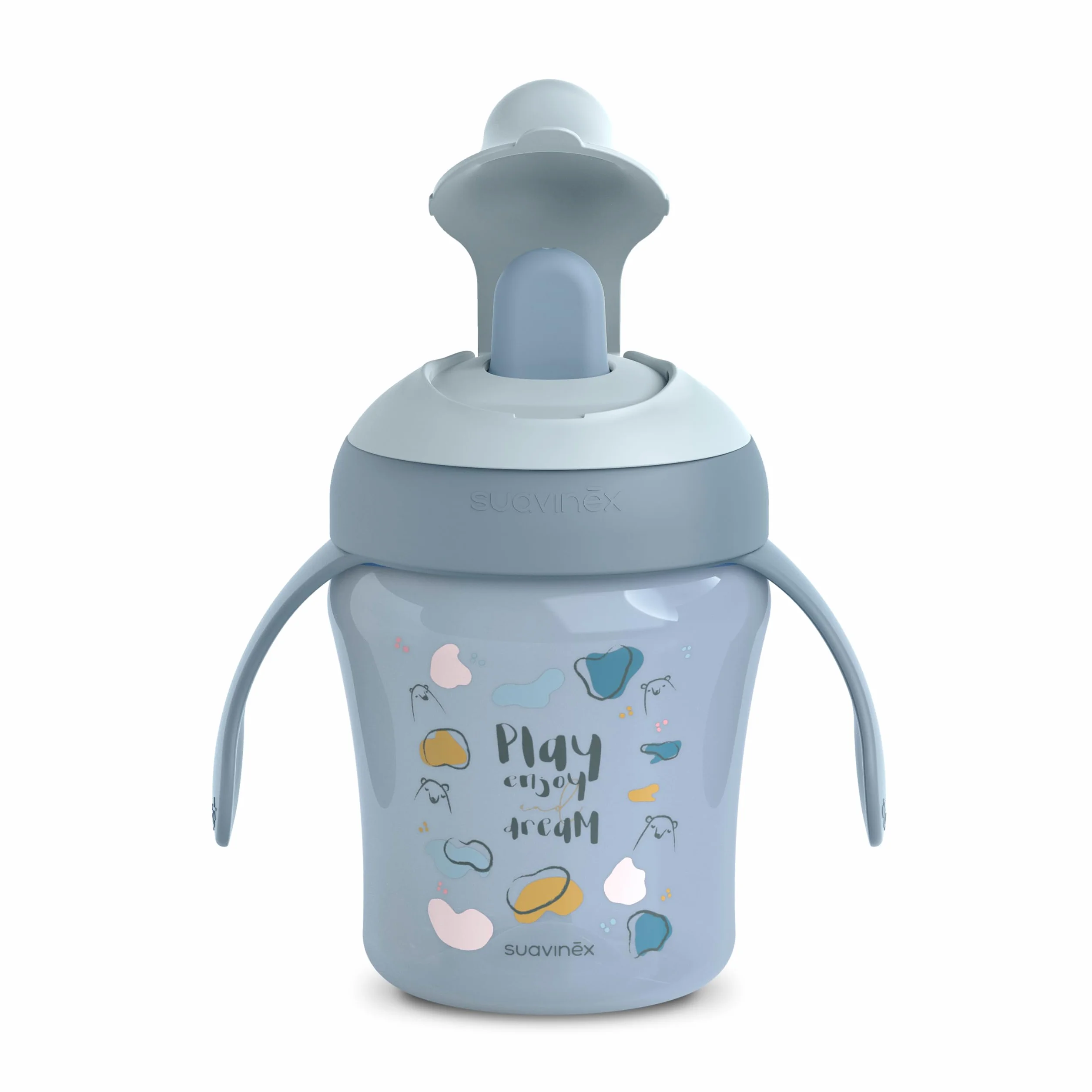 Suavinex Tazza Evolutiva Antigoccia 200 ml Bimbi +6 Mesi Lavabile Lavastoviglie My Family Blu