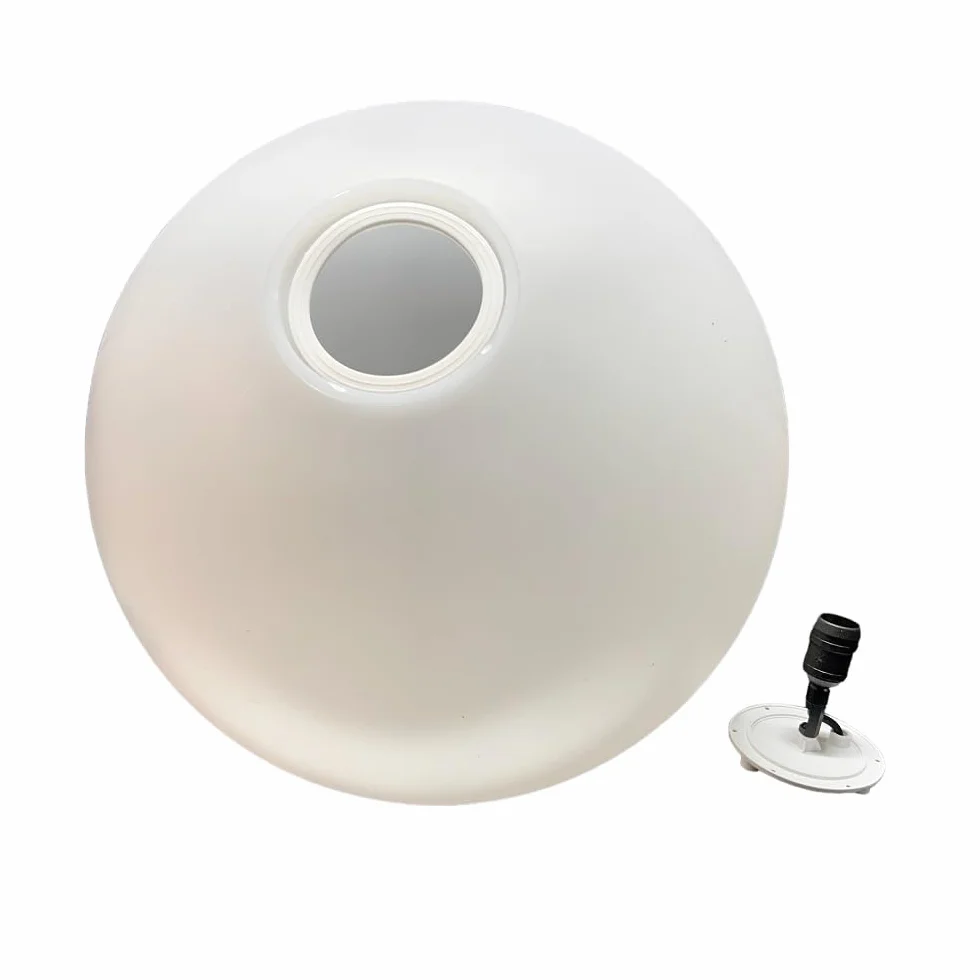 Lampada Sfera Luminosa da Giardino Esterno Impermeabile IP65 con Picchetto Attacco E27 per Lampadine LED Bianco Design Moderno Elegante Illuminazione Decorativa da Terra Casa Terrazza (Diametro 30 cm)
