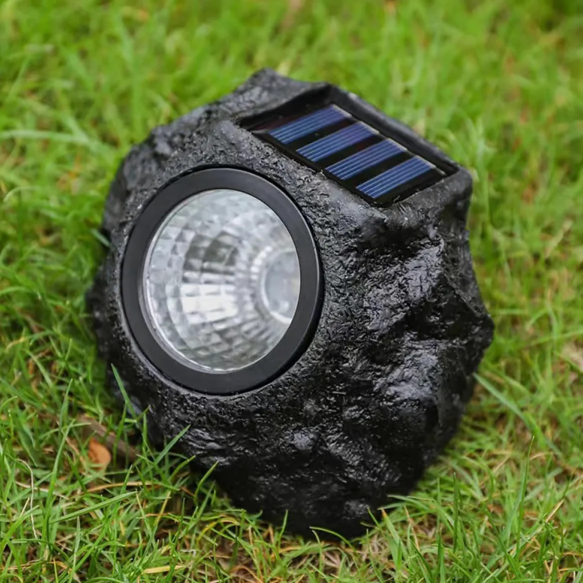 Beavorty Luci Solari da Esterno Impermeabili 2 Pezzi, Lampade da Giardino a Forma di Pietra Artificiale Illuminazione Solare per Paesaggio, Decorazioni per Patio e Cortile Automatiche