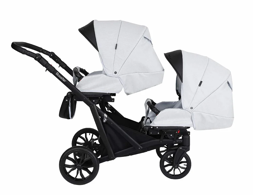 KUNERT Passeggino Gemellare 3 in 1 Cosmo Navicella Carrozzina Seggiolino Auto Grigio