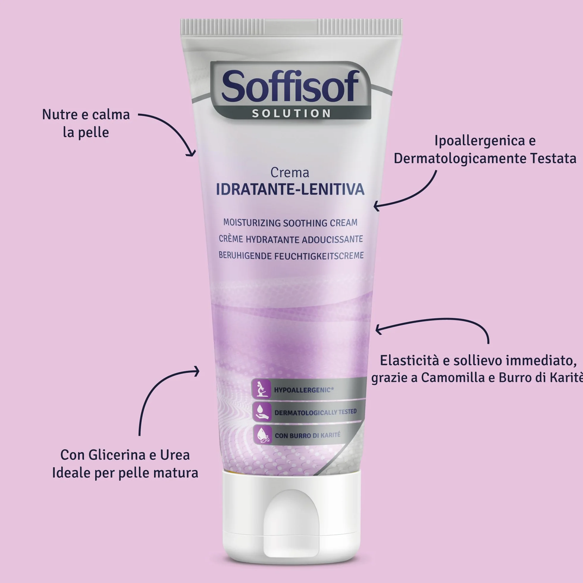 Soffisof Crema Idratante Lenitiva 200ml Pasta Barriera Urea Lenisce Bruciori Rossori