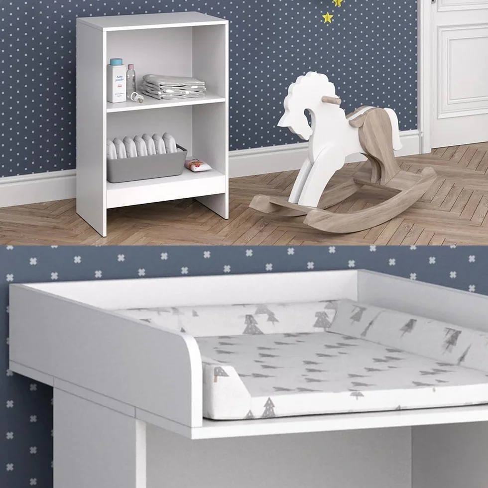Vicco Fasciatoio Leo, Bianco, 60 x 103 cm, z otwartym półką i zdejmowanym fasciatoio