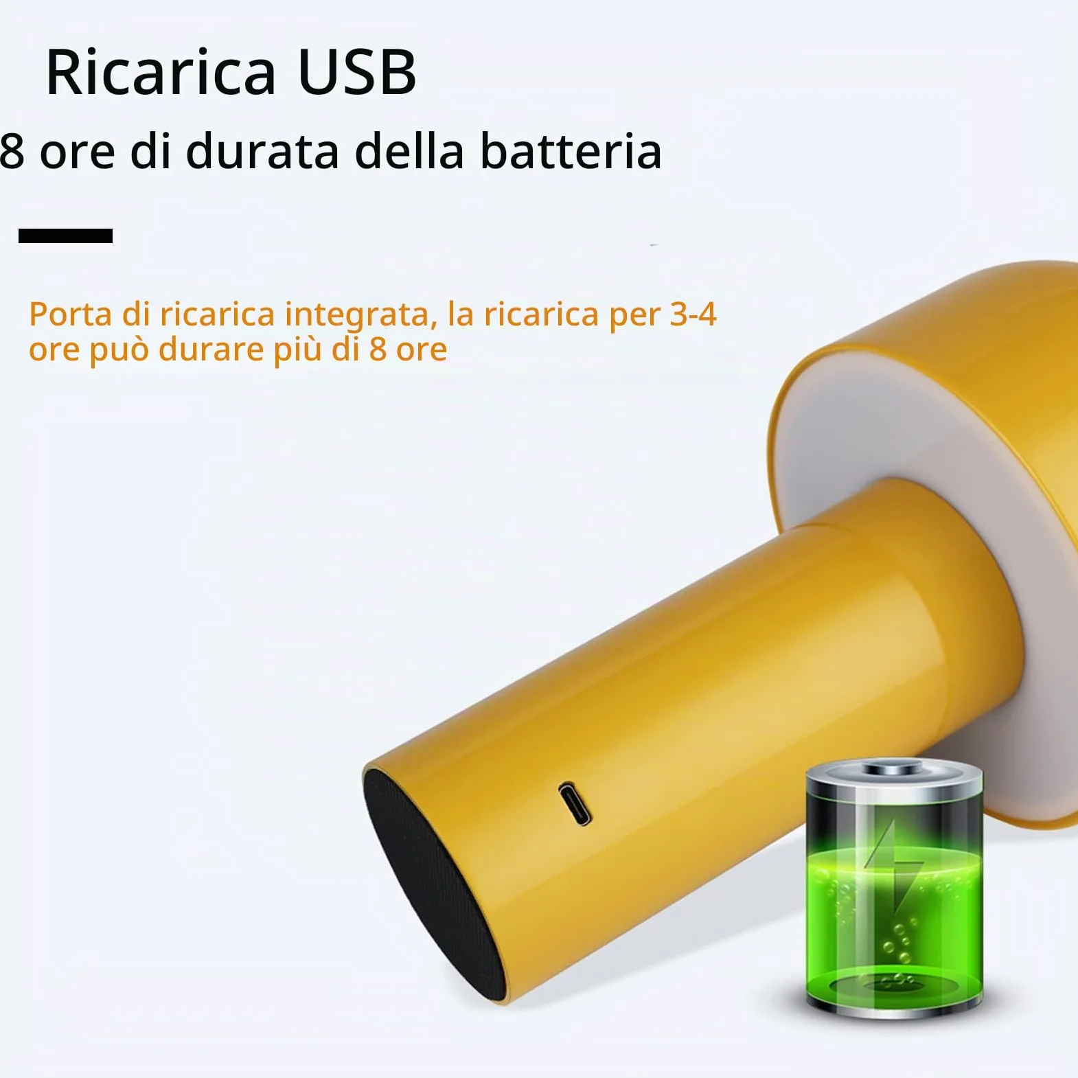 Lampada Da Tavolo A LED Senza Fili, Lampada A Fungo Tattile, USB Camera Da Letto, Luce Notturna 3 Livelli Di Luminosità, Nero