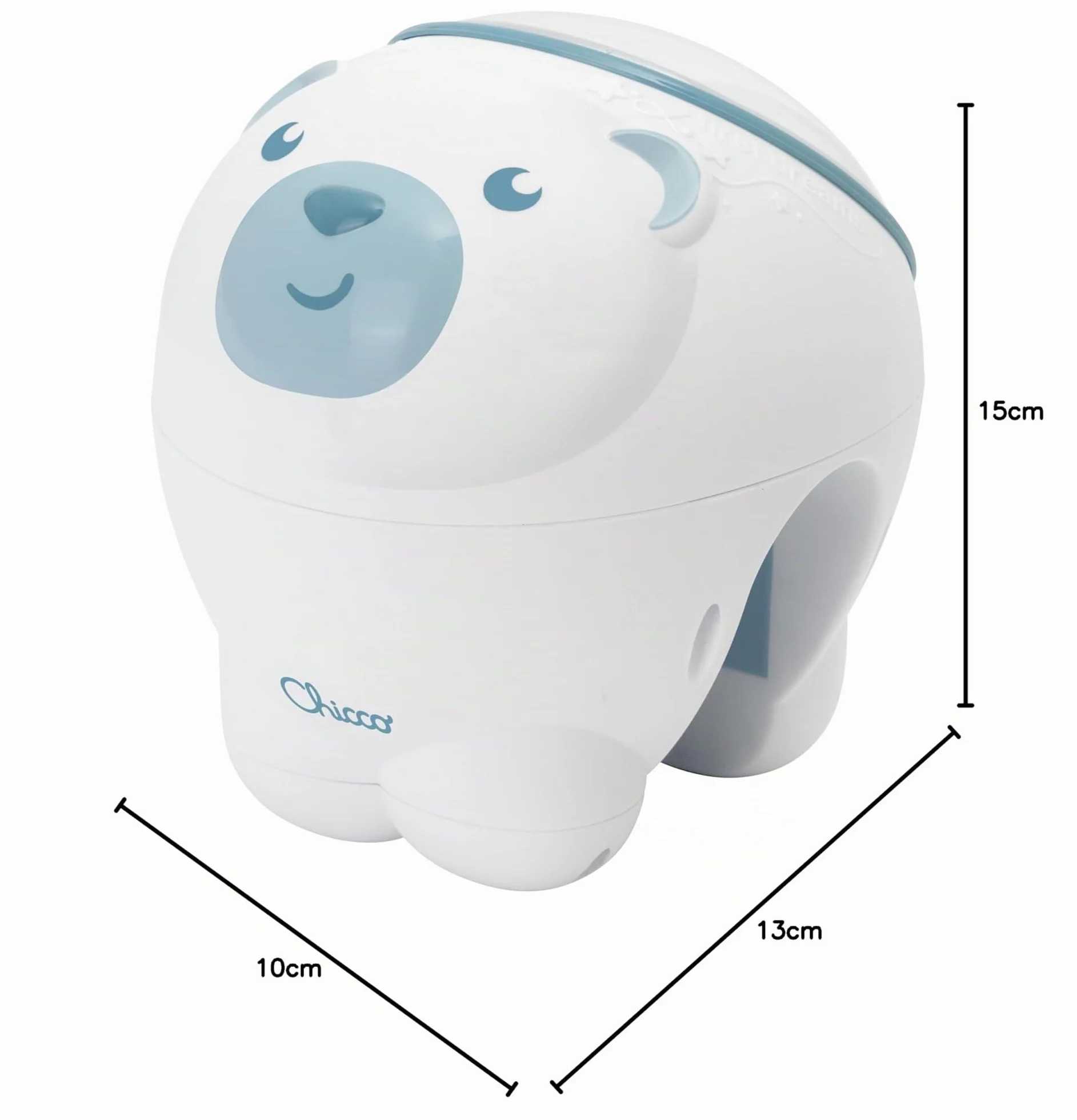 Chicco First Dreams Proiettore Orso Polare 2in1 da Culla e Comodino, Luce Notturna per Bambini, Musica Classica e Suoni Natura, Neonato 0+ Blu