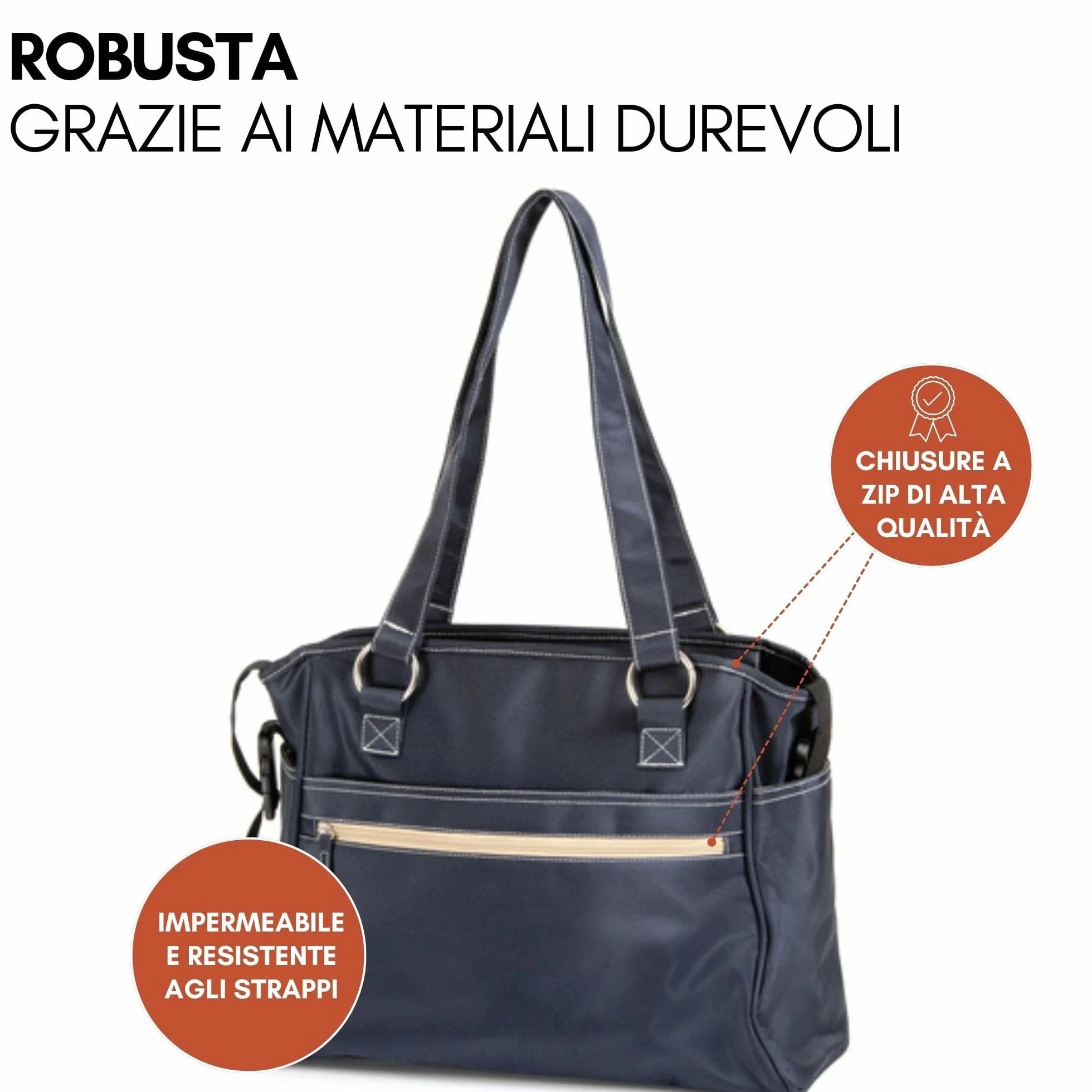 Hauck City Bag Blu Navy Borsa Fasciatoio Portatile con Materassino e Ganci Passeggino