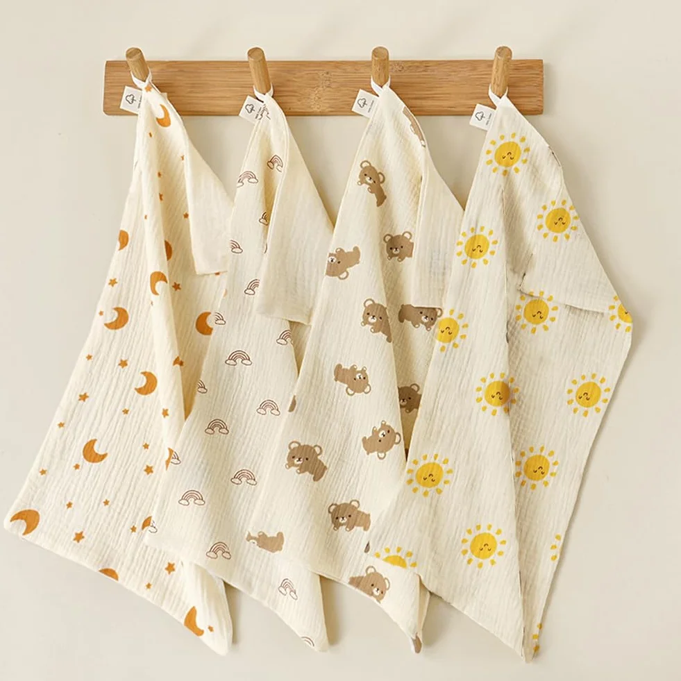 Mussole Neonato 100% Cotone Assorbenti Traspiranti 25x50 cm 6 Pezzi