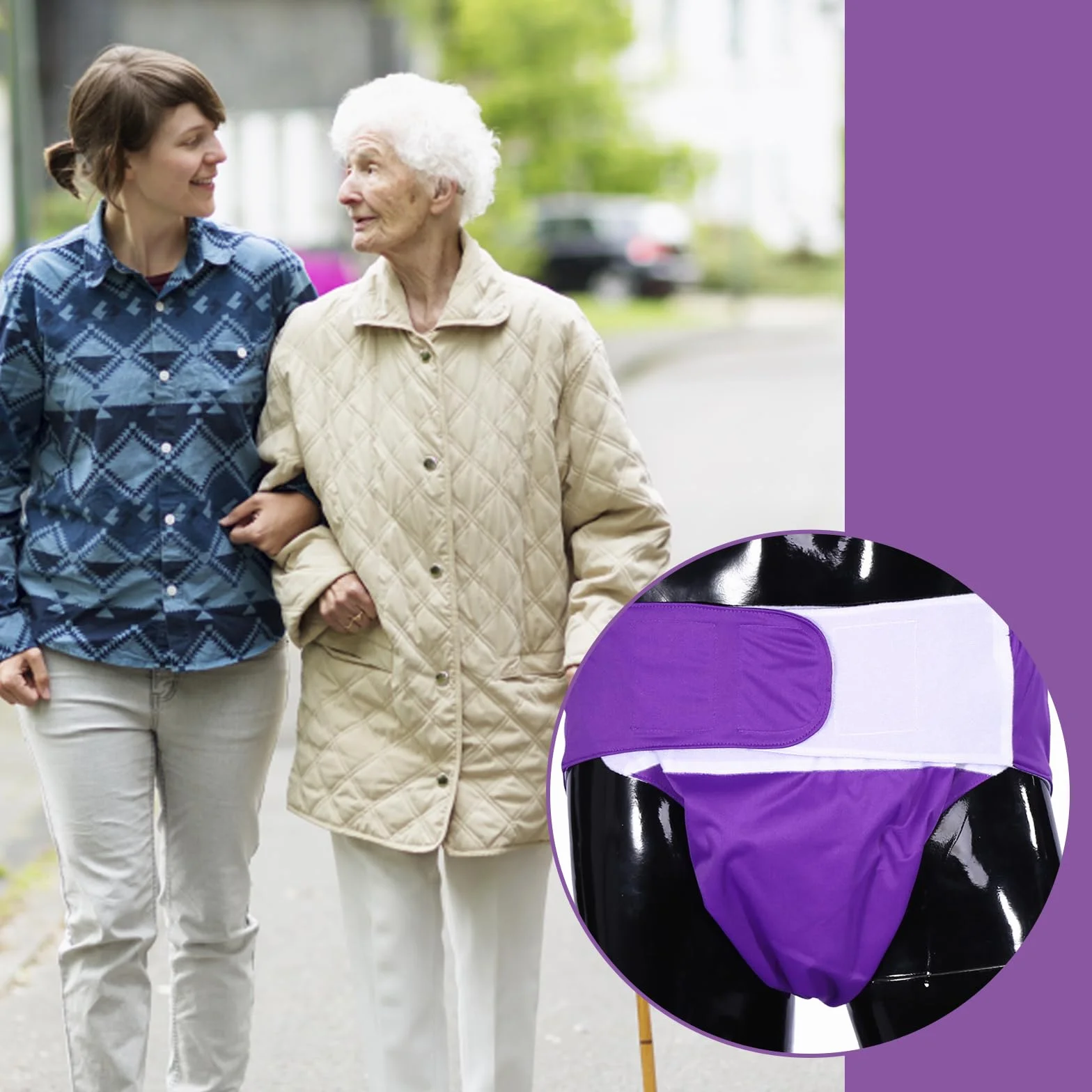 Nikou Pannolini per adulti lavabili e regolabili traspiranti Dark Purple