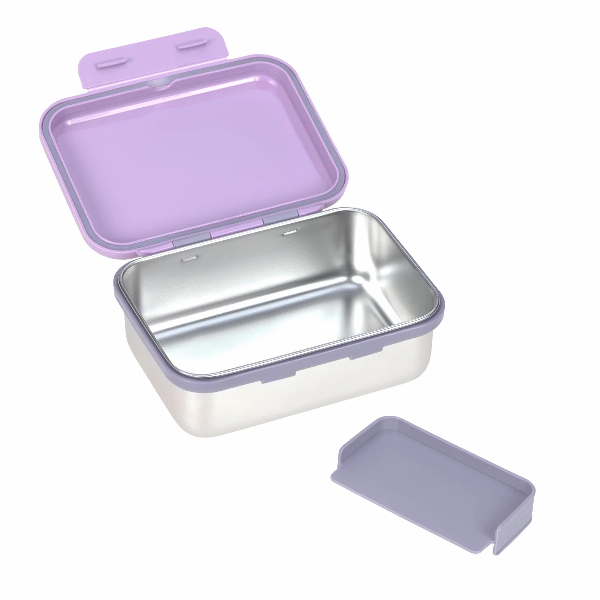 Lässig Lunchbox Stainless Steel Little Gang Heart lilac scatola per il pranzo bambini acciaio inox
