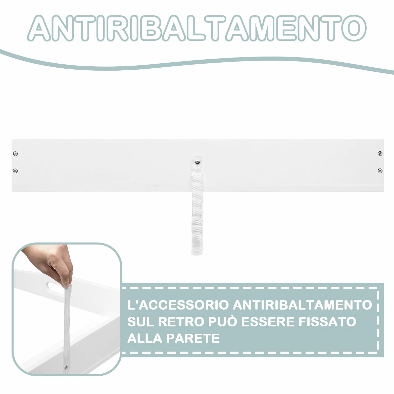 WOLTU Fasciatoio per Cassettiera in MDF 70x75x10 cm Bianco