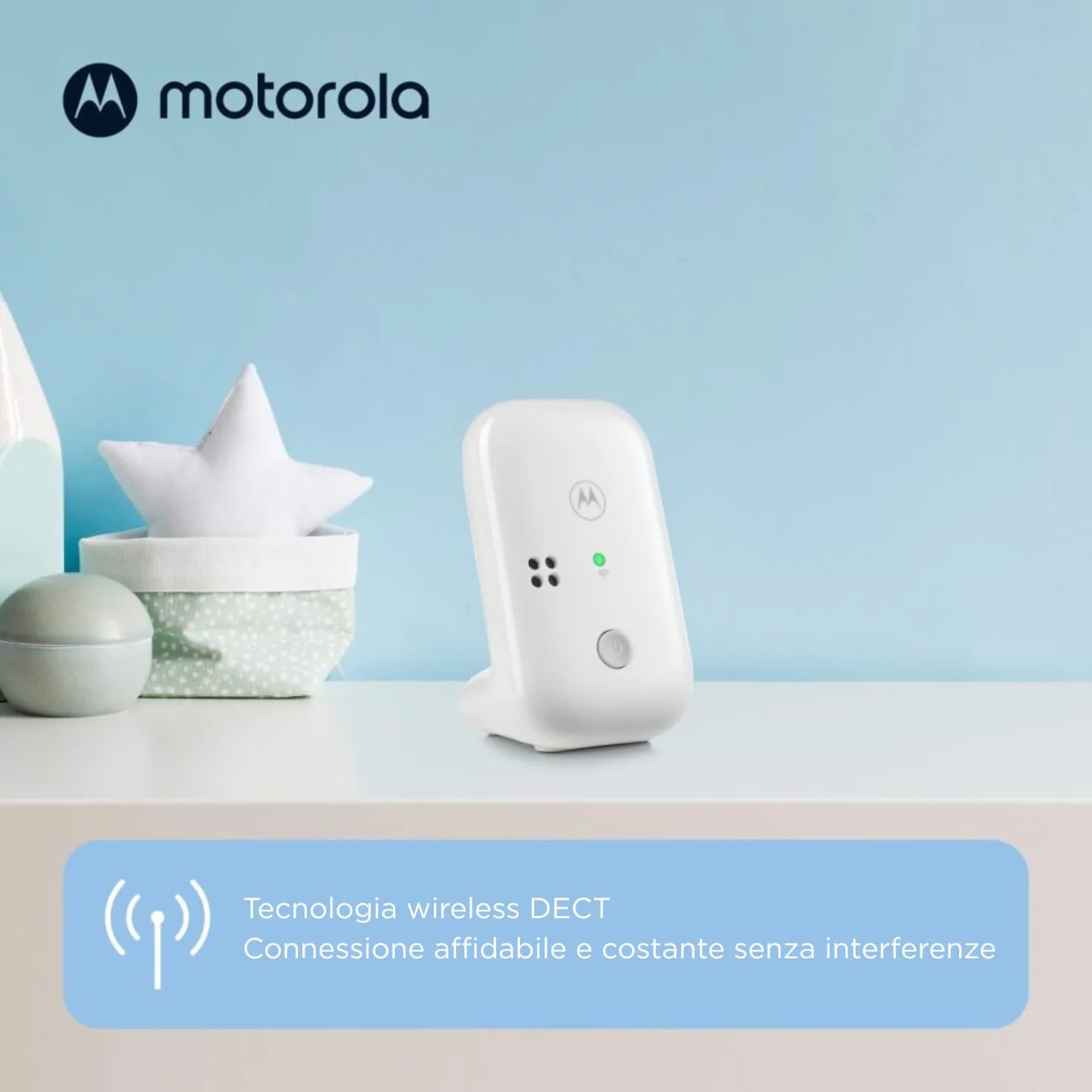 Motorola PIP10 Baby Monitor DECT Bezprzewodowy Mikrofon Czujnik Dźwięku Kontrola Głośności