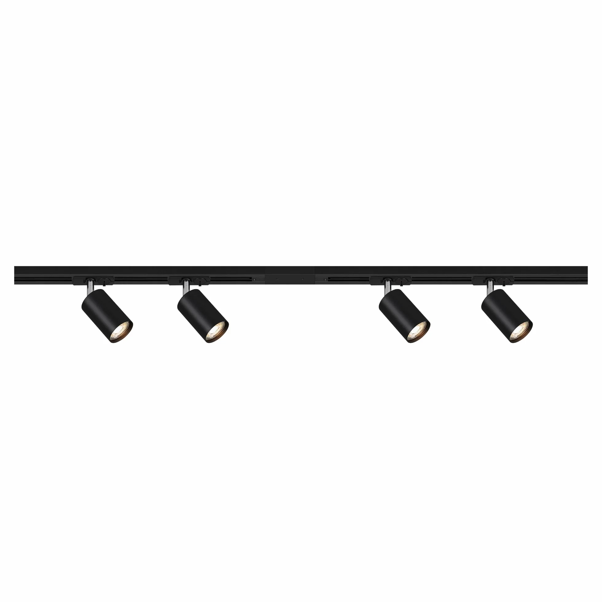 BRILONER - Set iniziale di binari, 4x spot GU10 orientabili, espandibili, sistema di illuminazione a binario a soffitto, binario per faretti, lampada a soffitto, plafoniera, faretto, 9W, 1,5 m, nero