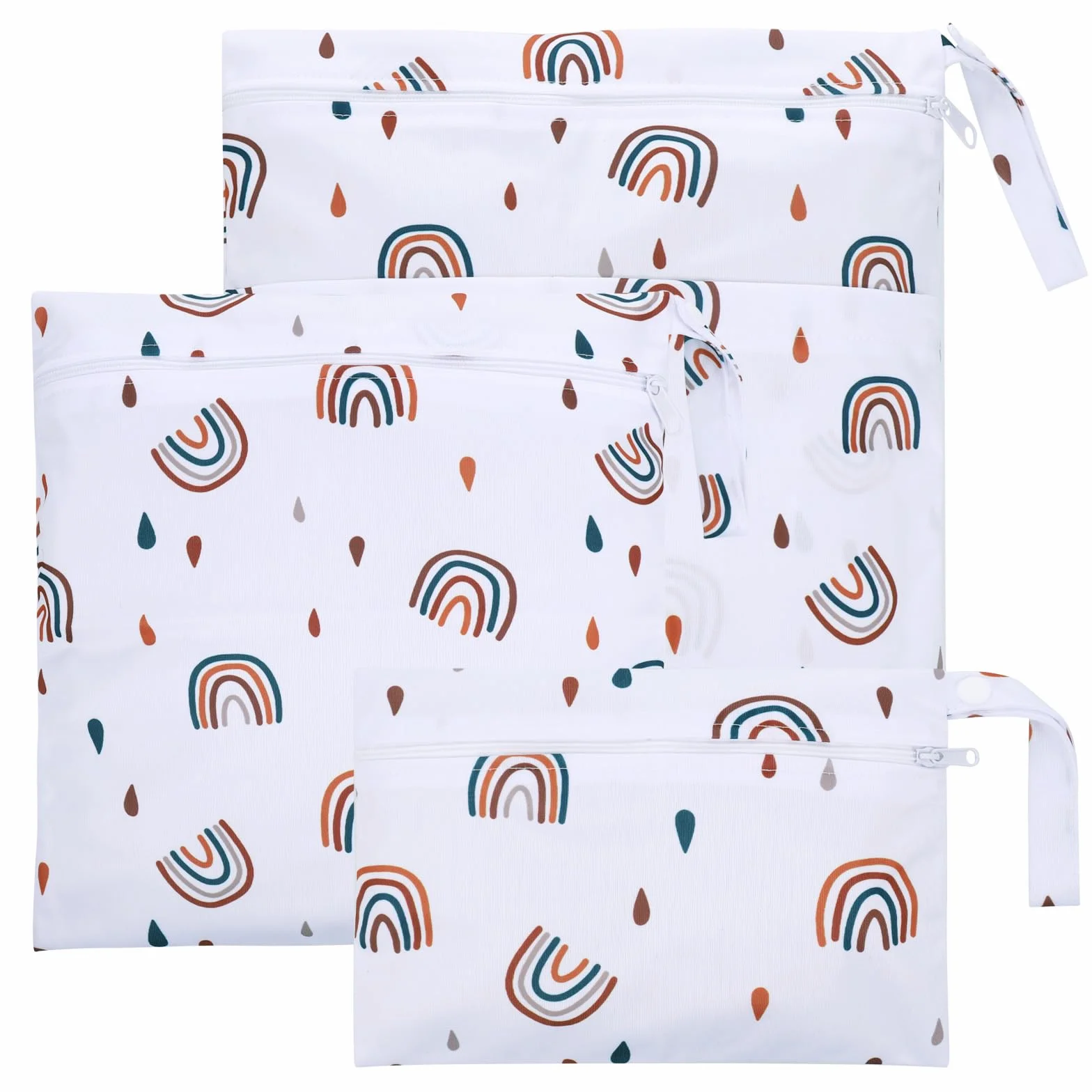Wetbag Borsa per Pannolini Riutilizzabile Impermeabile 3 Pezzi con Zip