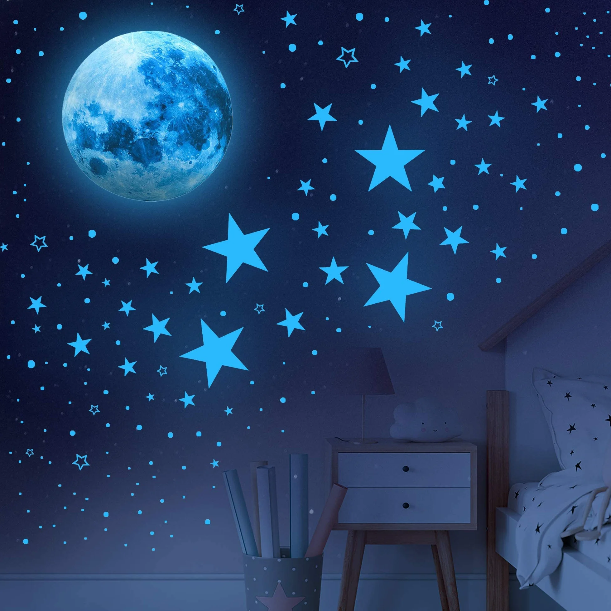 Stelle Fluorescenti Adesive Soffitto Adesivi Murali Bambini Decorazione Parete 498PCS