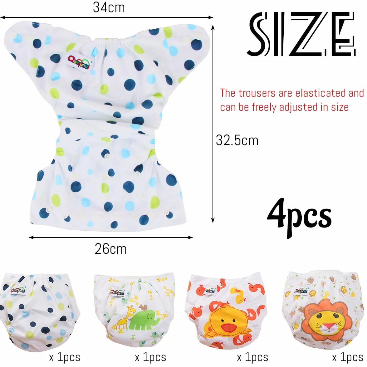 Pannolini Lavabili Inserti Pocket Elastico Regolabile Neonato Fodere Riutilizzabili