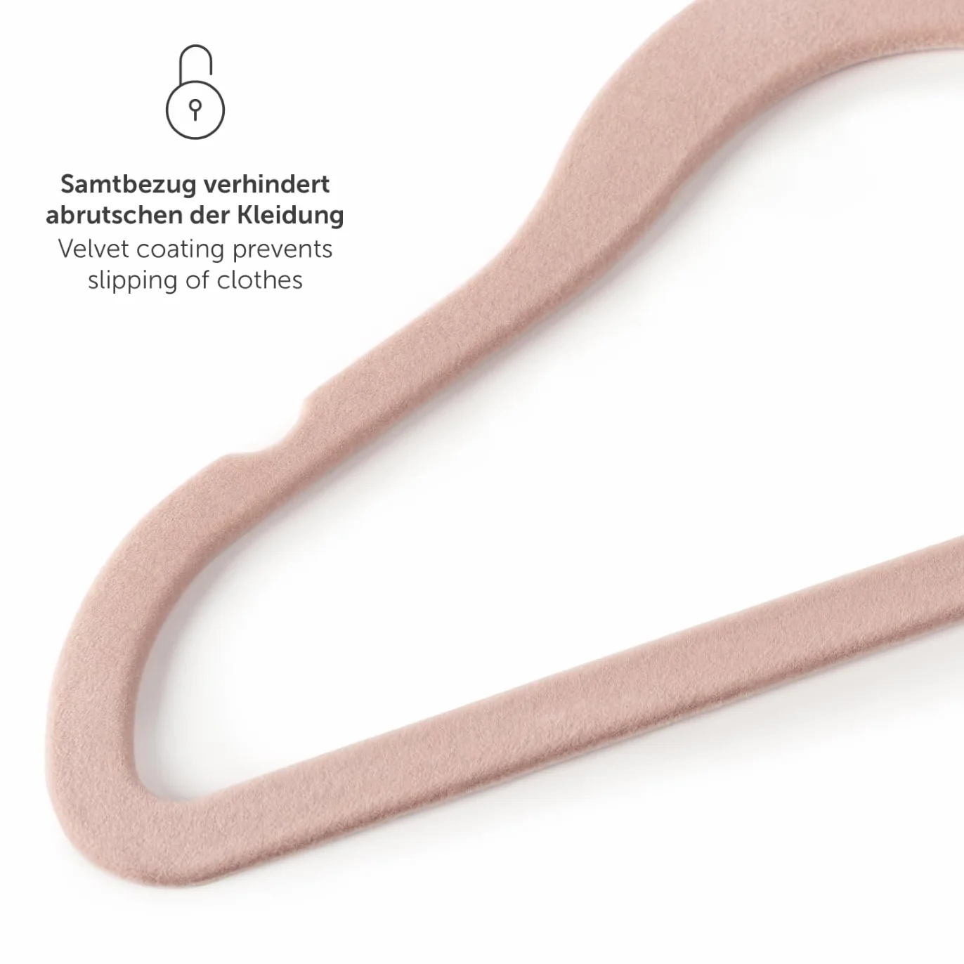 Grucce Bambini 30 Pz in Velluto Salvaspazio Rotanti 360° Antiscivolo Rosa Chiaro