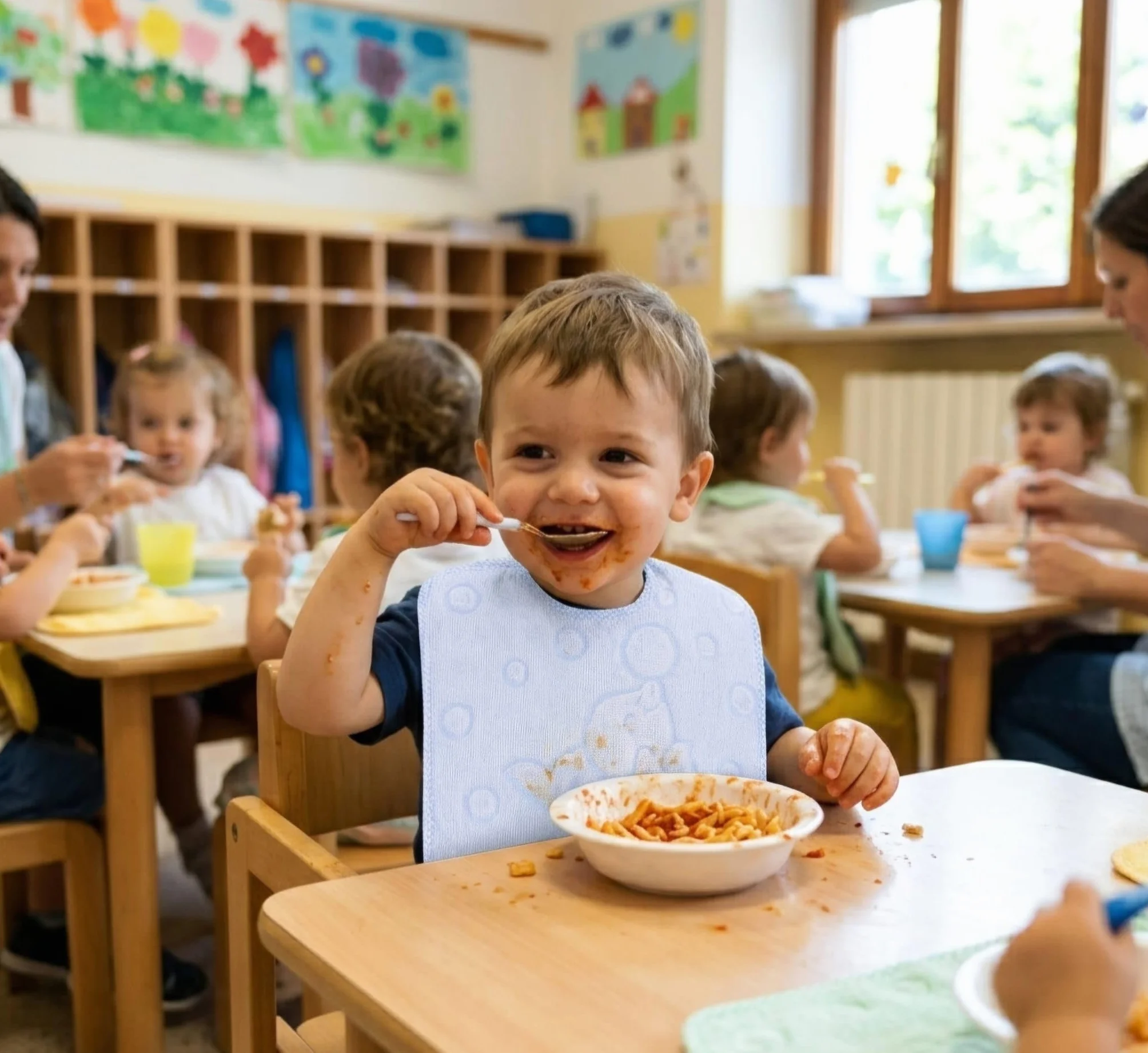 Bavaglini asilo elastico spugna cotone bambini prodotti in Italia