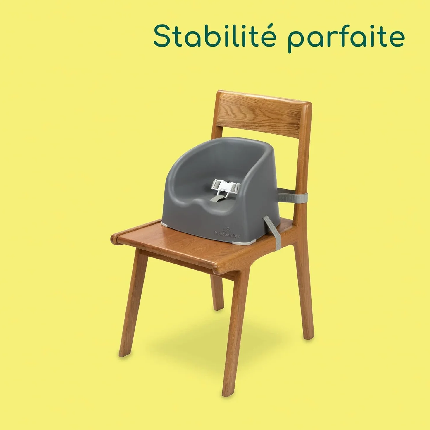 Bebeconfort Essential Booster Alzasedia per Bambini, Rialzo da Tavolo Portatile, Seggiolone Pappa, 6 Mesi-3 Anni, 15 kg, Warm Grey