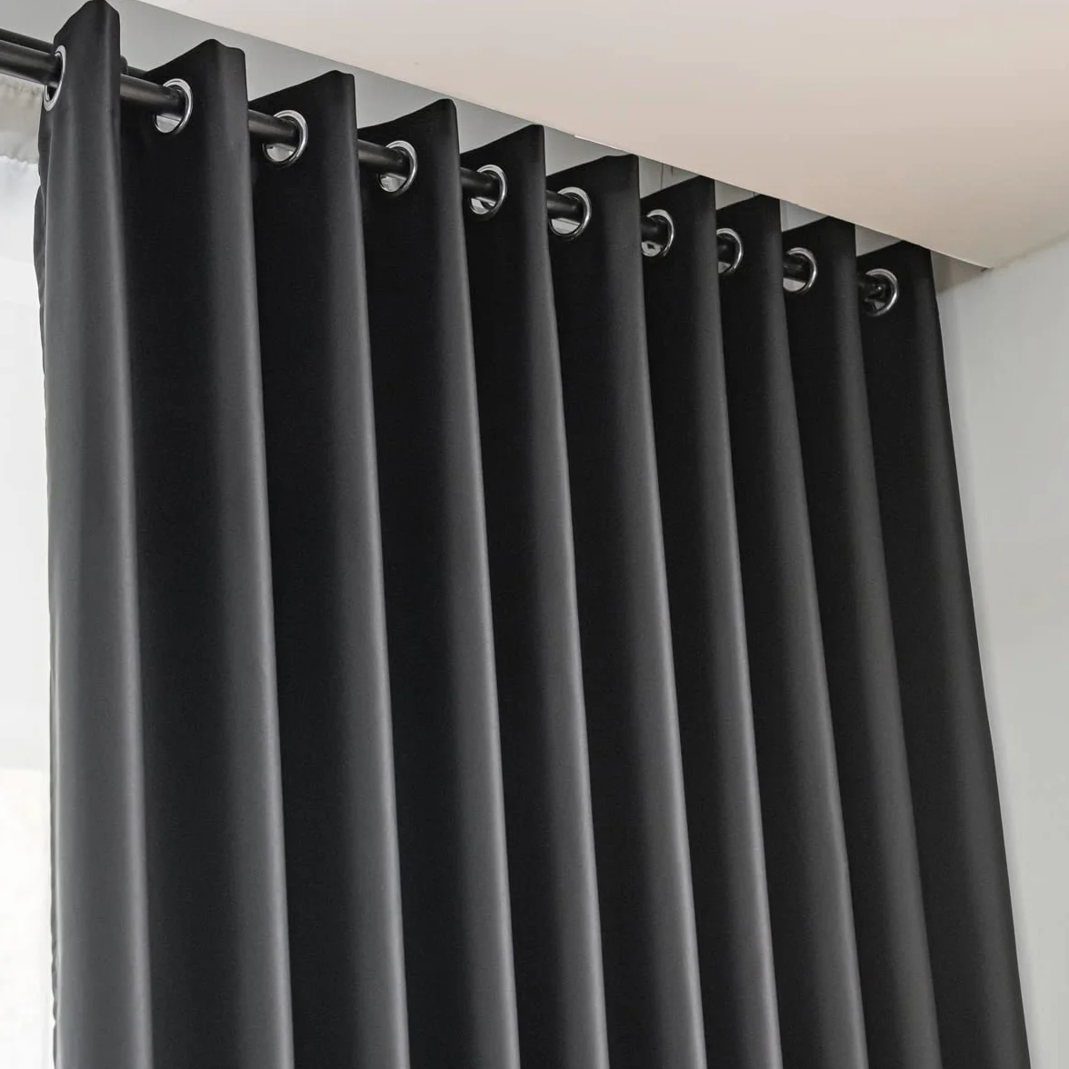Tende oscuranti nere 213,4 cm 2 pannelli con occhielli a risparmio energetico isolamento