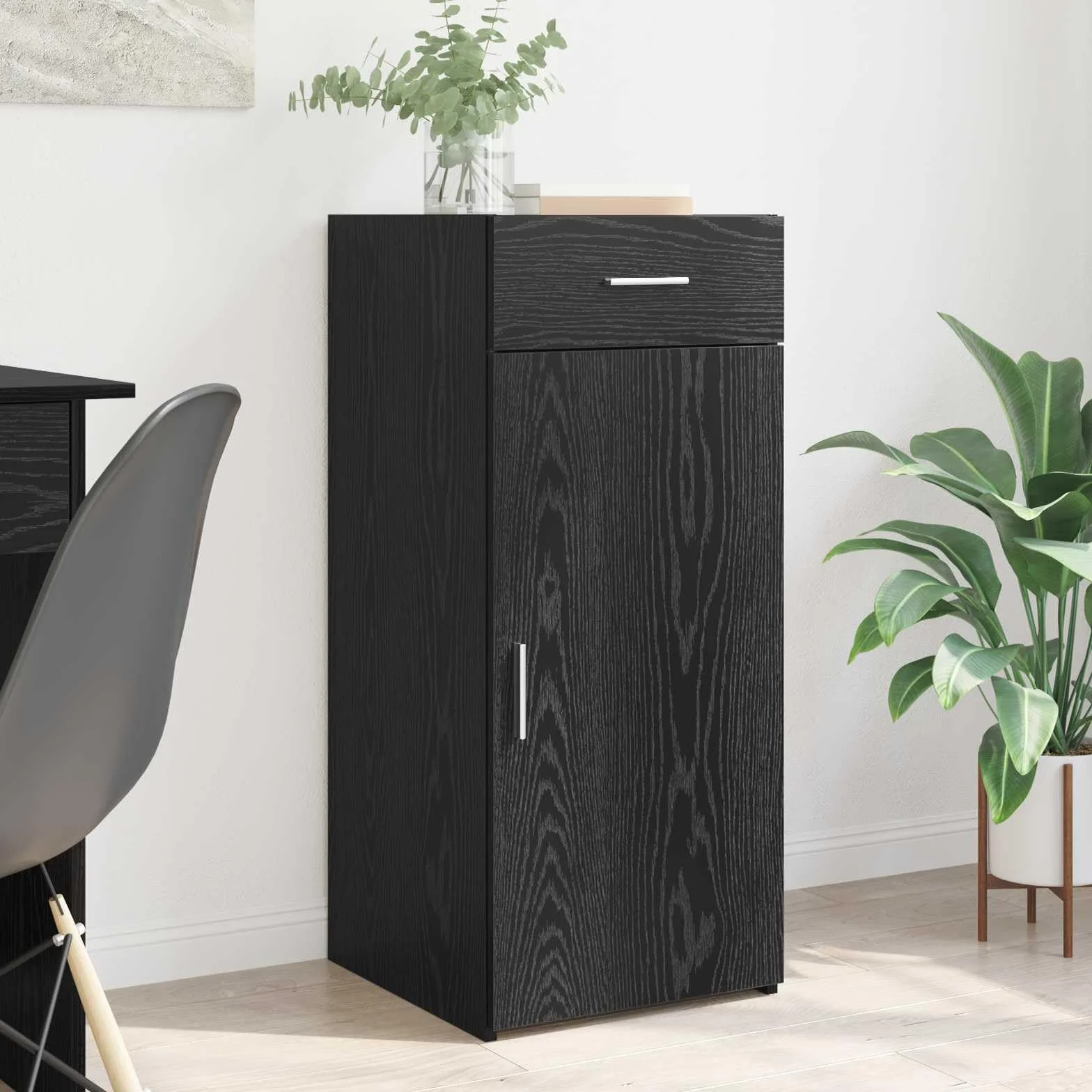 vidaXL Armadio Rovere Nero 40x42,5x93 cm Legno ingegnerizzato Rettangolare Moderno