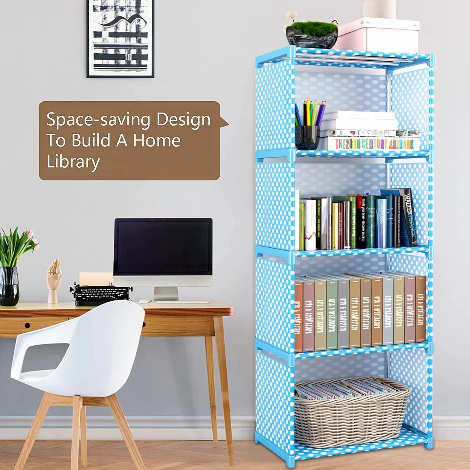 Libreria a cubo 2 ripiani multifunzionale per libri, scarpe, giocattoli, decorazioni, camera da letto, studio