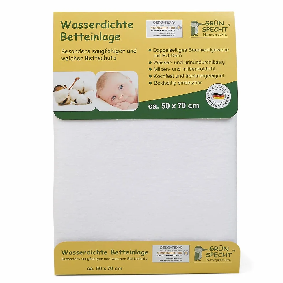Grünspecht 163-00 Fodera per lettino impermeabile 50 x 70 cm Bianco
