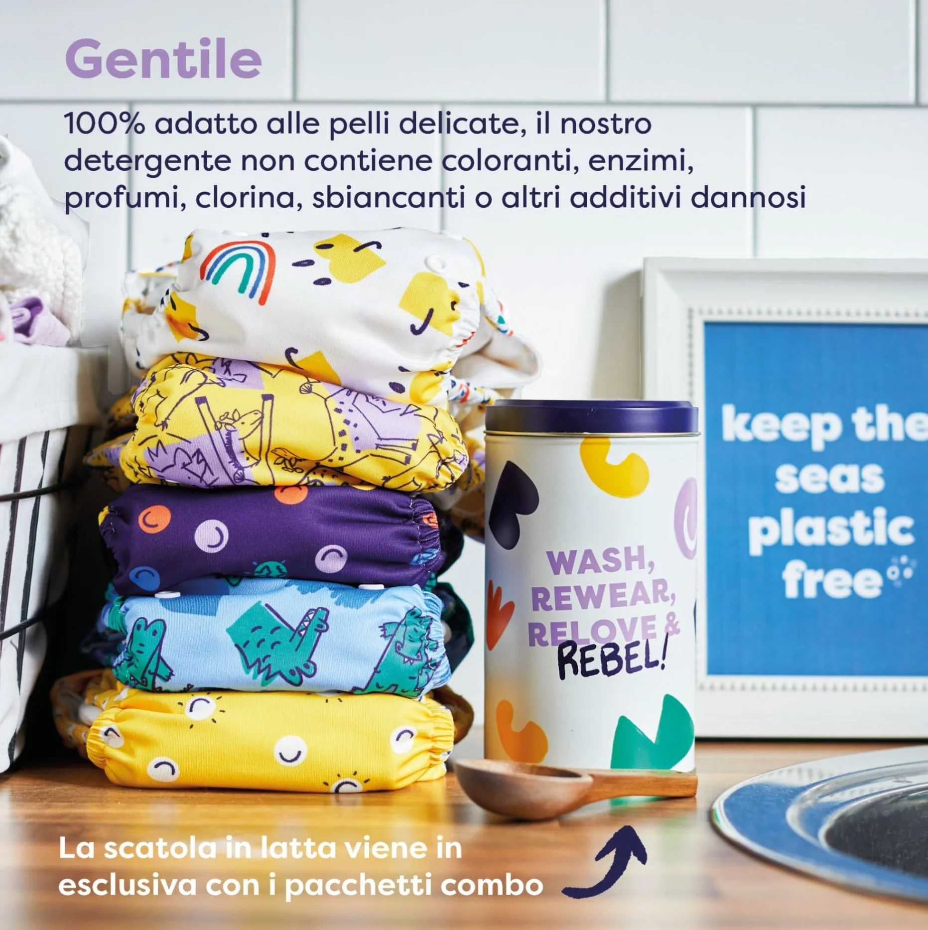 Bambino Mio Igienizzante Bucato Bebè 750g Rimuove le Macchie Pelli Delicate