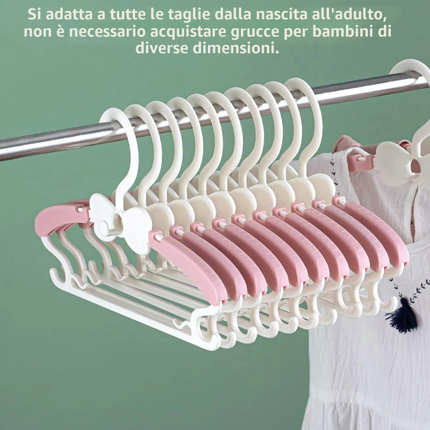 WJWSKI Grucce Bambini 20pcs Impilabili Anti-Scivolo Rosa Bianco