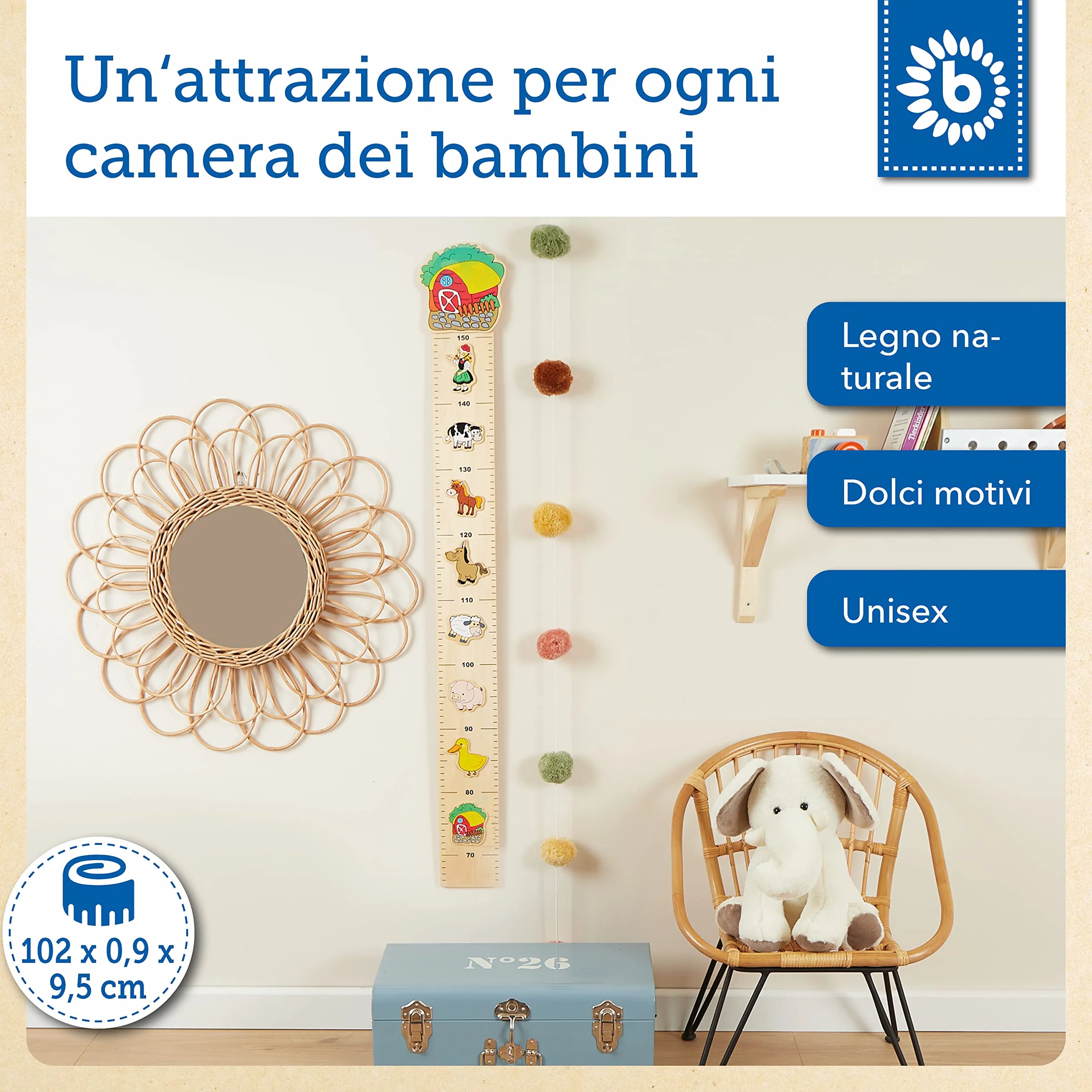 Bieco metro bambini parete legno da parete