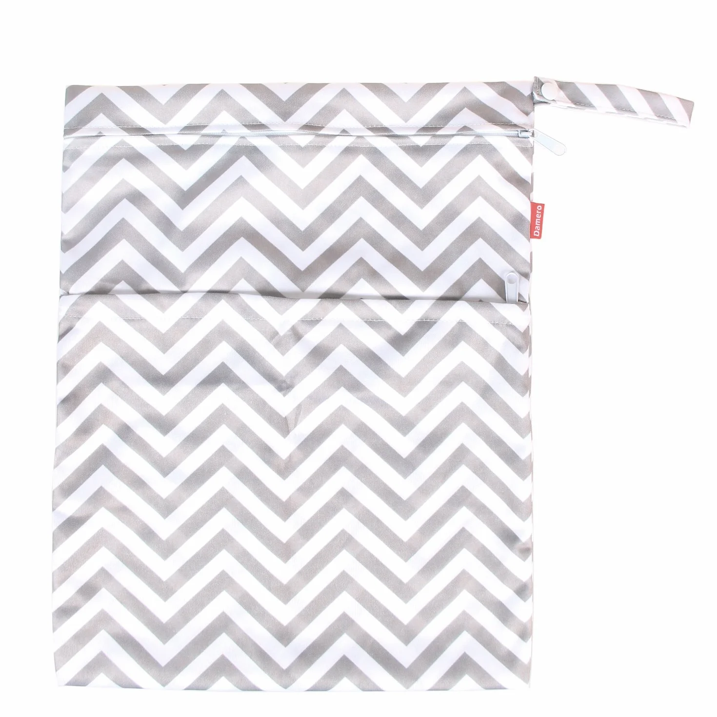 Damero 3pcs Dry Bag Wet Bag per Pannolini Stoffa Daycare Organizzatore Grigio Chevron