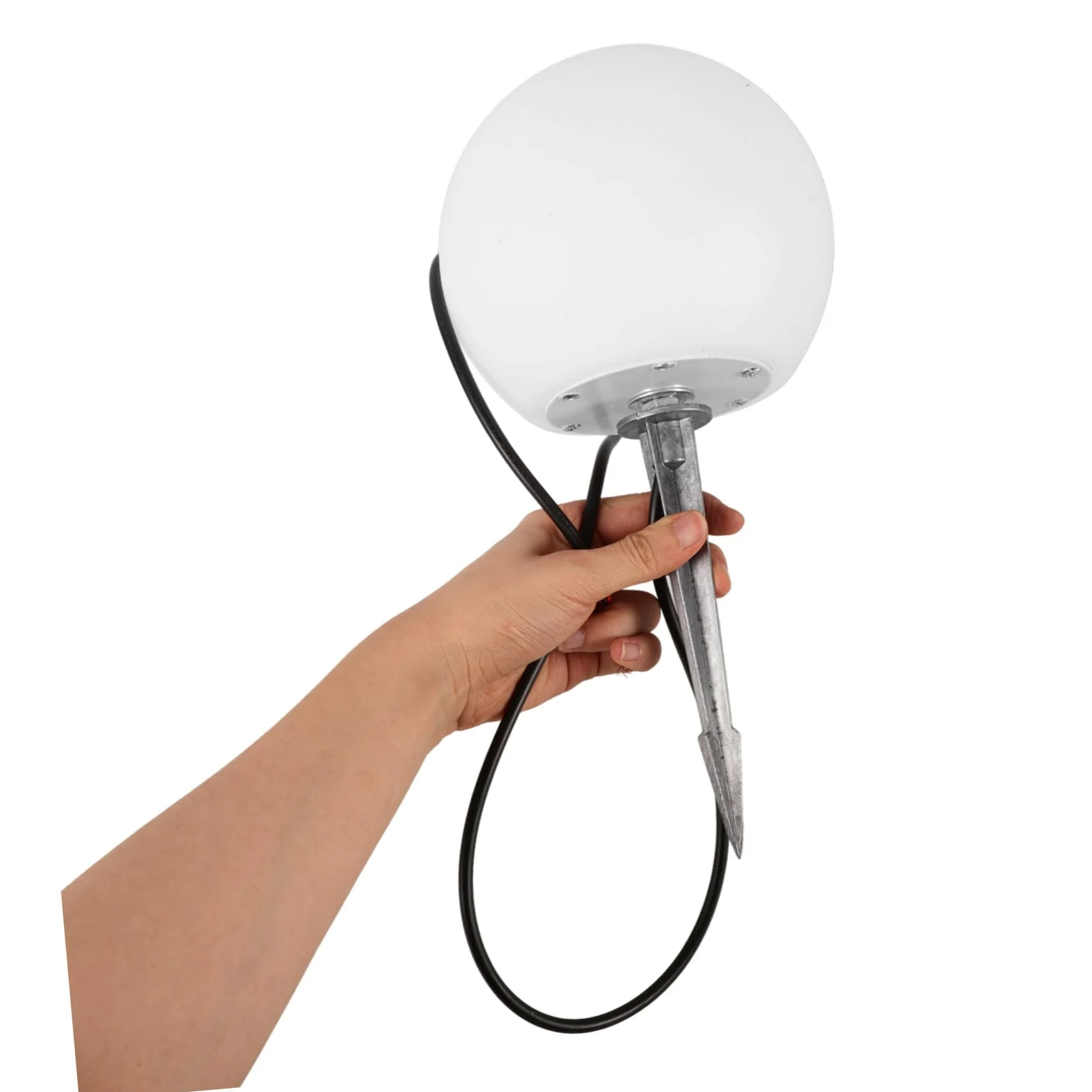 Lampada da Giardino a Picchetto Globo Bianca LED per Esterno | Pe Plastica, Collegamento Diretto, per Uso Interno e Outdoor, Decorazioni Esterno, Lampade da Giardino Decorative