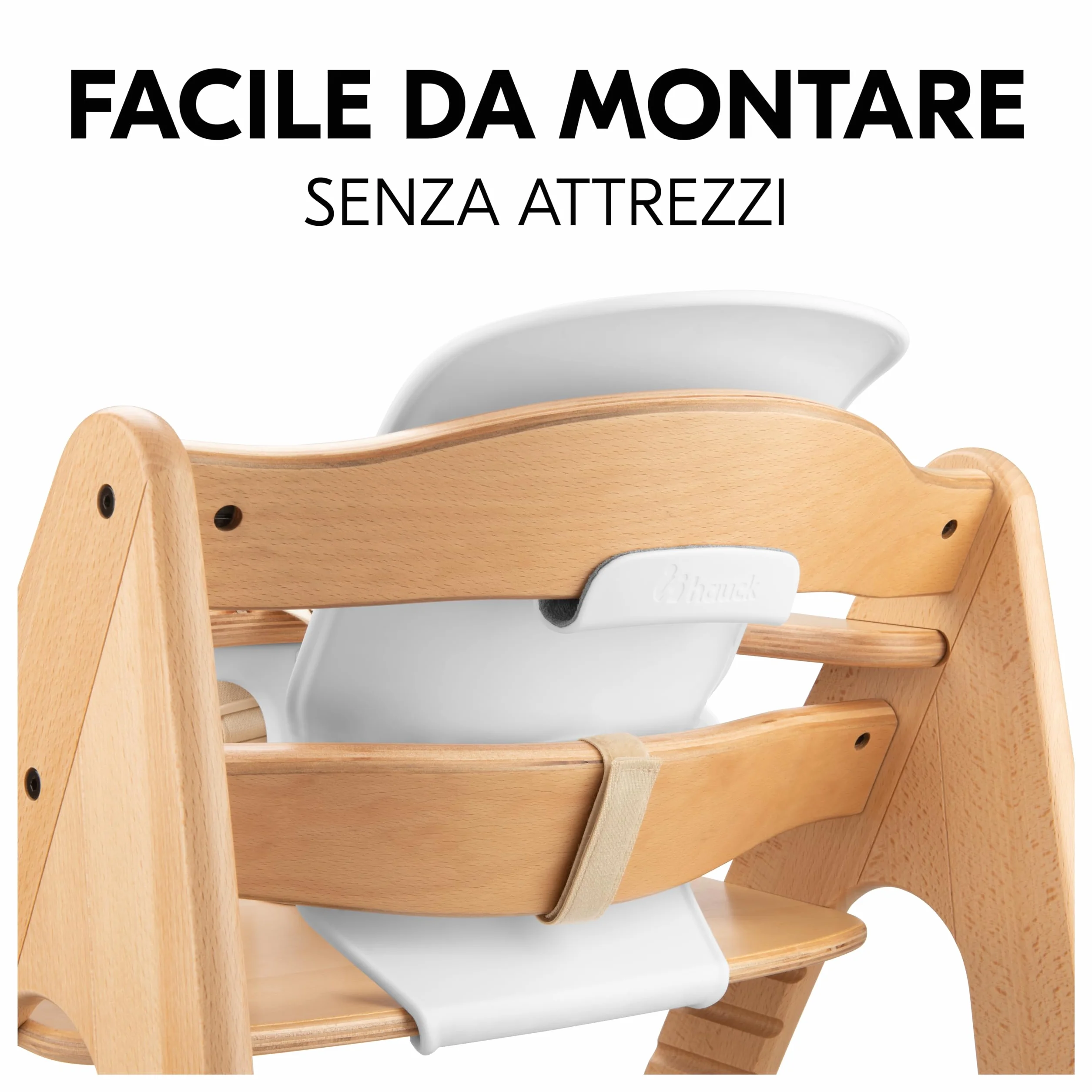 Hauck Highchair Baby Seat White Riduttore di Seduta per Seggioloni Alpha+ Beta+ Arketa 6-24 Mesi Schienale Ergonomico Larghezza Regolabile Plastica Resistente