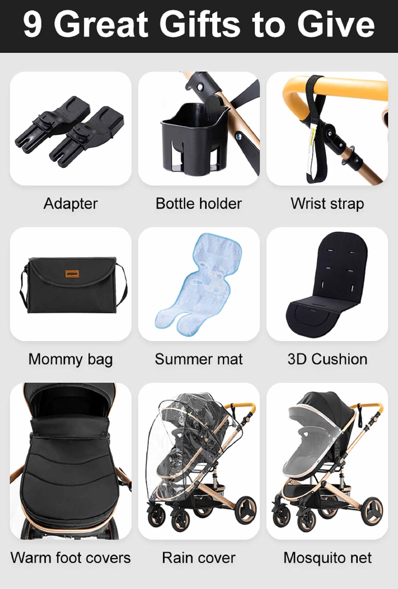 Passeggino 3 in 1 GLOKID Trio con Navicella e Seggiolino, fino a 25 kg, 4 Ruote con Ammortizzatori