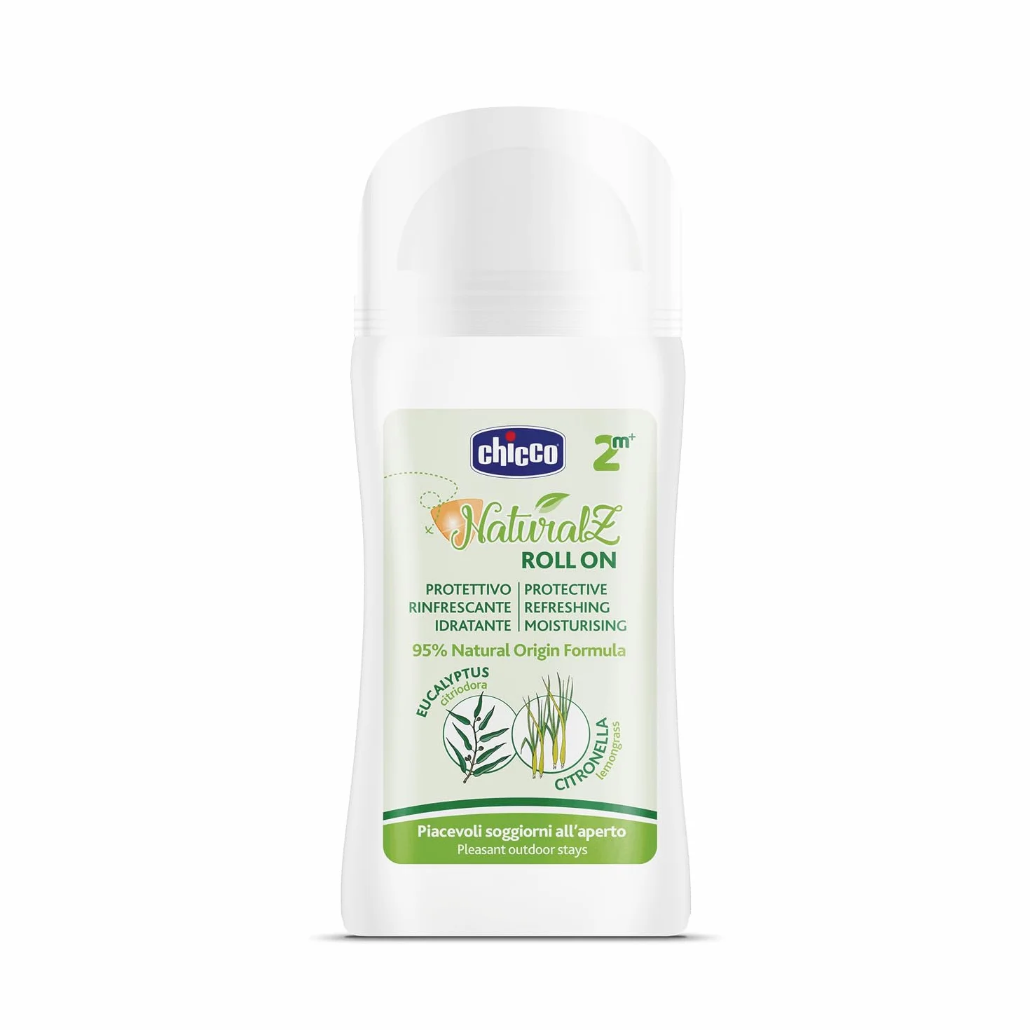 Chicco NaturalZ Roll On Protettivo 60 ml Repellente Zanzare Citronella Eucalipto