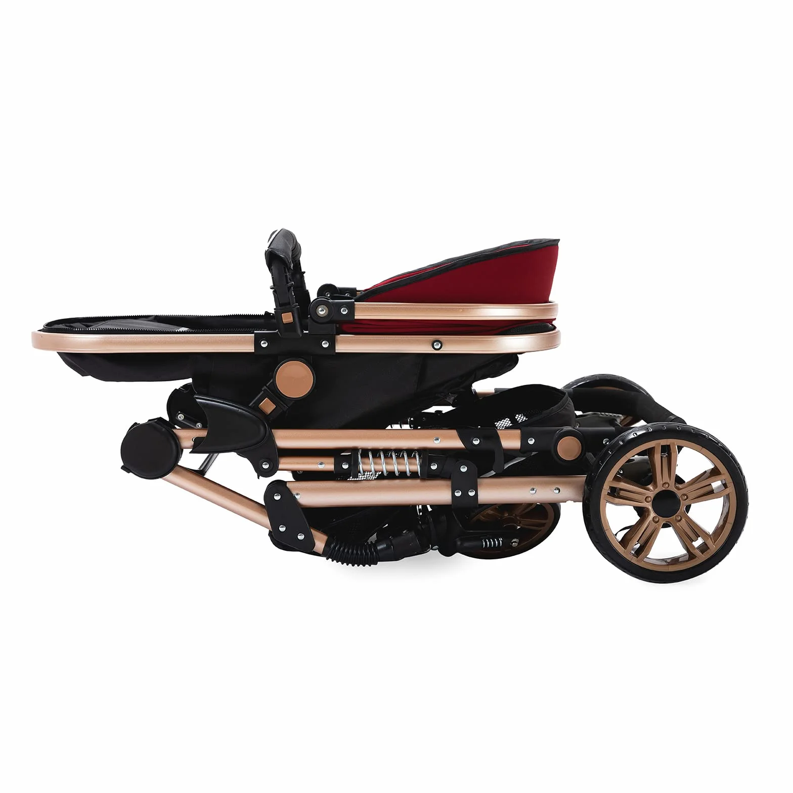 Magic ZC Passeggino Trio 3 in 1, Carrozzina Neonati Pieghevole Portatile, Spinta Reversibile a Due Vie (rosso 739)