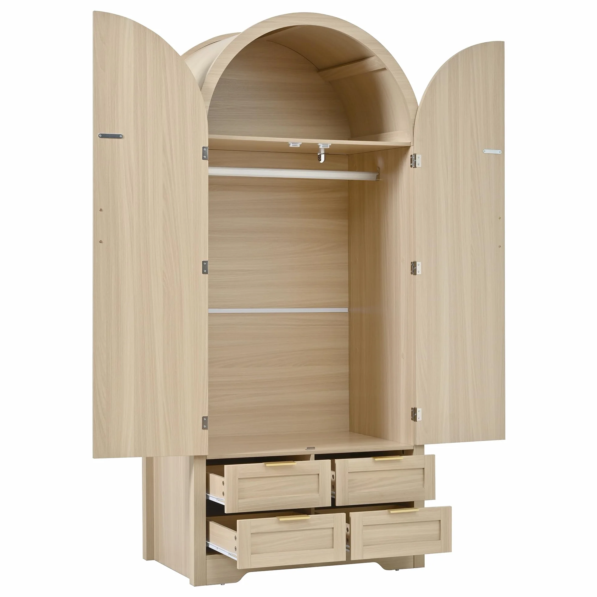 Armadio moderno 2 ante 80x50x179 cm con barra appendiabiti e cassetti
