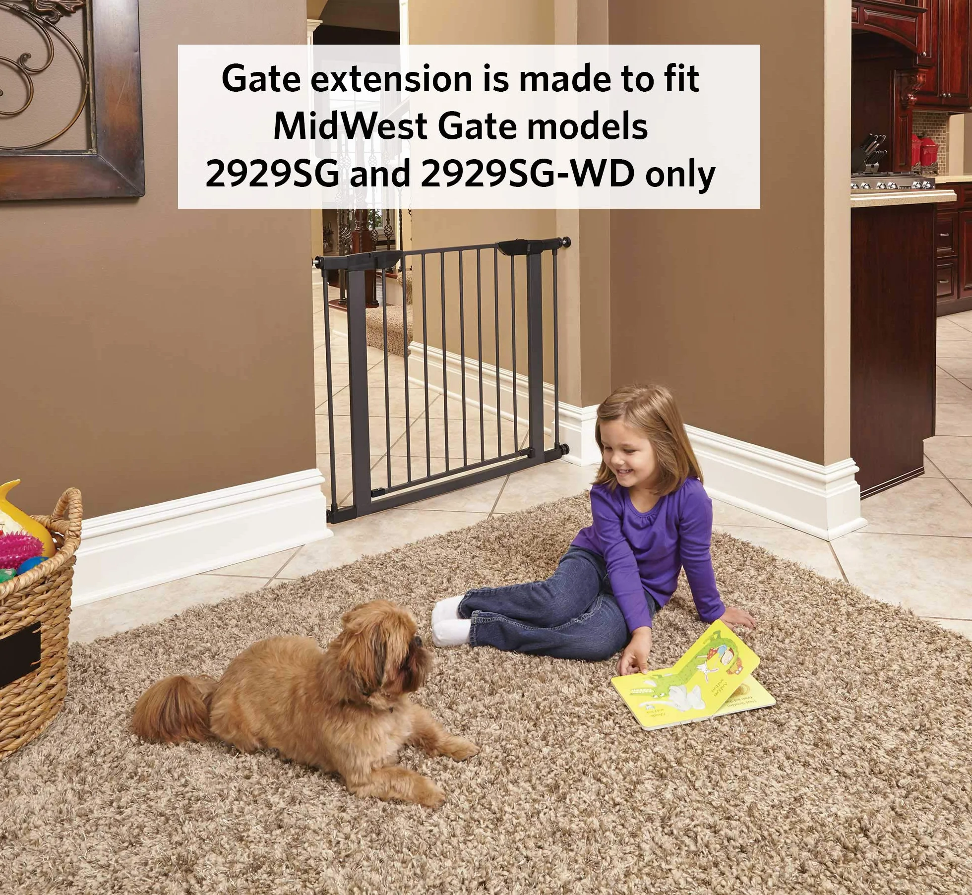 MidWest Homes for Pets Cancello per animali domestici in acciaio 15,24 x 73,66 cm grafite testurizzata Modello 2929SG-6