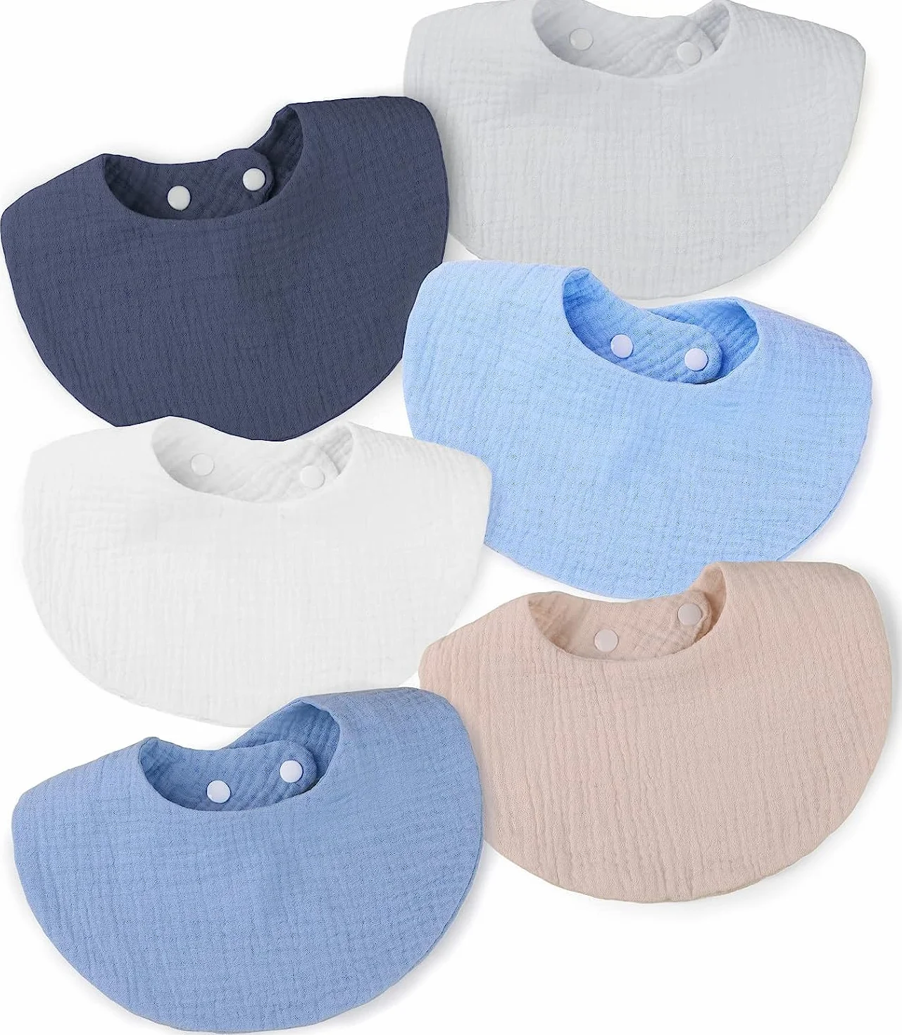 Bavaglino Neonato 6 Pezzi, 6 Strati Cotone, Super Assorbenti Morbidi, Bandana Bambino Drool